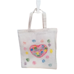 Υφασμάτινη οικολογική tote bag με καρδιά rainbow - ύφασμα, ώμου, tote, πάνινες τσάντες, για δασκάλους