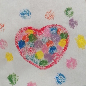 Υφασμάτινη οικολογική tote bag με καρδιά rainbow - ύφασμα, ώμου, tote, πάνινες τσάντες, για δασκάλους - 2