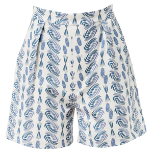 Hyacinth Shorts_Bαμβακερό Ψηλόμεσο Σορτσάκι με Πολύχρωμο Μοτίβο Flora Blue - βαμβάκι - 5