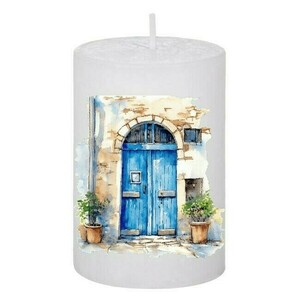 Κερί Καλοκαιρινό Greece Blue Doors 127, 5x7.5cm - αρωματικά κεριά