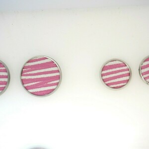 Leather Me Stripes Pink Pin Earring - δέρμα, μικρά, ατσάλι