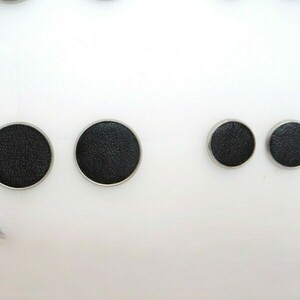 Leather Me Black Pin Earring - δέρμα, μικρά, ατσάλι