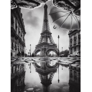 C 003 Art Print ''Παρίσι'' Μια καλιτεχνική φωτογραφία του Παρισιού όταν έχει βρέξει - αφίσες