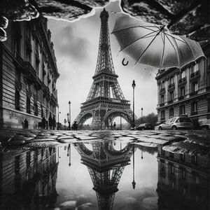 C 003 Art Print ''Παρίσι'' Μια καλιτεχνική φωτογραφία του Παρισιού όταν έχει βρέξει - αφίσες - 2
