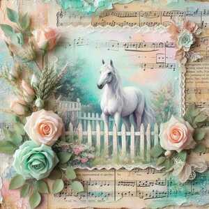 Κερί Romantic Vintage Horses 33, 5x7.5cm - αρωματικά κεριά - 2