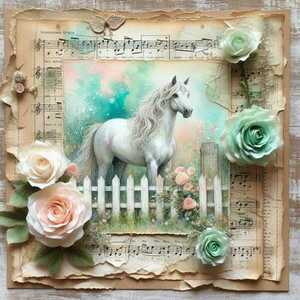 Κερί Romantic Vintage Horses 40, 5x7.5cm - αρωματικά κεριά - 2