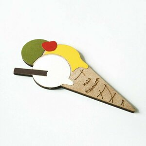Ξύλινο μαγνητάκι παγωτό, δώρο για την δασκάλα - ξύλο, personalised, παγωτό, δώρα για δασκάλες, μαγνητάκια ψυγείου - 3