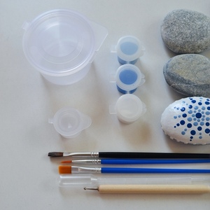 Μικρό κιτ ζωγραφικής βότσαλων για μεγαλύτερα παιδιά ή αρχάριους, με όλα τα απαραίτητα εργαλεία - πέτρα, διακοσμητικές πέτρες - 5