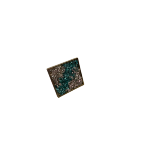 Δαχτυλιδι μεγαλο τετραγωνο με γεμισμα ρητινης και ημιπολυτιμες πετρες τυρκουαζ χρυσο - επιχρυσωμένα, ρητίνη