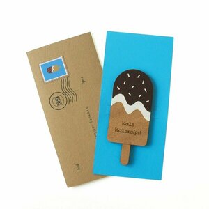 Δώρο για την δασκάλα, μαγνητάκι παγωτό "Καλό καλοκαίρι" - ξύλο, personalised, παγωτό, δώρα για δασκάλες, μαγνητάκια ψυγείου - 2