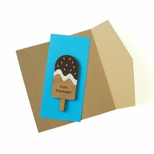 Δώρο για την δασκάλα, μαγνητάκι παγωτό "Καλό καλοκαίρι" - ξύλο, personalised, παγωτό, δώρα για δασκάλες, μαγνητάκια ψυγείου - 4