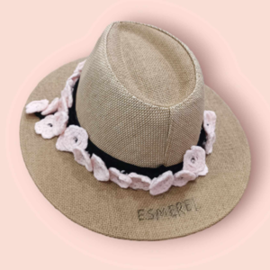 Ψάθινο καπέλο - Daisy Bloom - ζωγραφισμένα στο χέρι, χειροποίητα, ψάθινα - 3