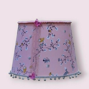 Φωτιστικό οροφής pink spring Διαστάσεις καμβάς με ύφασμα 35*25*20 Ε27 - κορίτσι, οροφής, παιδικά φωτιστικά - 2