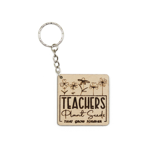 Μπρελόκ Teachers plant seeds - ξύλο, αυτοκινήτου, σπιτιού, για δασκάλους, η καλύτερη δασκάλα - 3