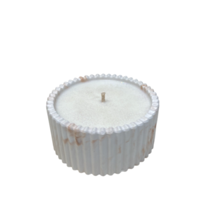 Φυτικο Κερι Σογιας Σε Χειροποιητο Δοχειο Μπεζ Καφε, Με Αρωμα PINK GRAPEFRUIT, 100γρ, διαστ. 8x8x4 - αρωματικά κεριά, αρωματικό χώρου, 100% φυτικό, soy candles - 2