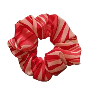 makeba handmade red zebra scrunchie - ύφασμα, λαστιχάκια μαλλιών