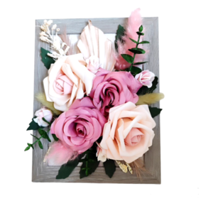 Μπουκέτο λουλουδιών σε κορνίζα διάστασης (22x16) - αξεσουάρ γραφείου