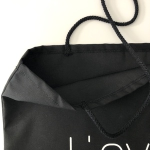 Τσάντα tote μαύρη με στάμπα - ύφασμα, ώμου, all day, tote - 3