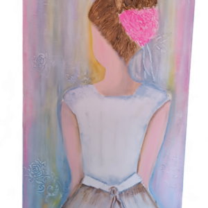 Καμβάς 3D, κοριτσάκι με λευκό φόρεμα - πίνακες & κάδρα, πίνακες ζωγραφικής