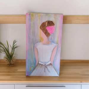 Καμβάς 3D, κοριτσάκι με λευκό φόρεμα - πίνακες & κάδρα, πίνακες ζωγραφικής - 2