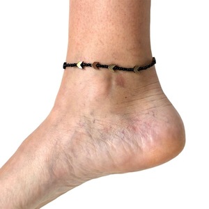 Βραχιόλι anklet γυάλινες χάντρες βέλη - γυαλί, χάντρες, ατσάλι, ποδιού, αυξομειούμενα - 2