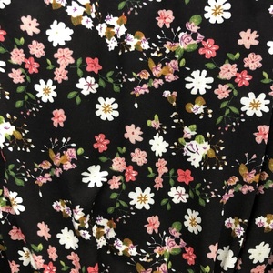 Σετ φούστα ασύμμετρη, τοπ στράπλες μαύρο ξεχωριστά μανίκια φλοραλ - βισκόζη, λουλούδια - 4