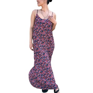 Φόρεμα μακρύ με άνοιγμα φλοράλ - βισκόζη, φλοράλ