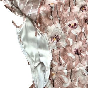Φόρεμα κοντό με ανοιχτά μανίκια ροζ λουλούδια - mini, συνθετικό, λουλουδάτο - 5
