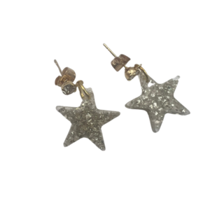 Σκουλαρικι αστερι ρητινης με γεμισμα ημιπολυτιμεςπετρες, με κουμπωμα 18 καρατιων επιχρυσωμενο - ημιπολύτιμες πέτρες, γυαλί, αστέρι, ρητίνη, μικρά - 2