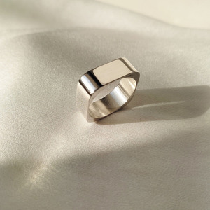 Τετράγωνο ασημένιο δαχτυλίδι unisex - ασήμι 925, γεωμετρικά σχέδια, σταθερά