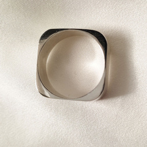 Τετράγωνο ασημένιο δαχτυλίδι unisex - ασήμι 925, γεωμετρικά σχέδια, σταθερά - 2