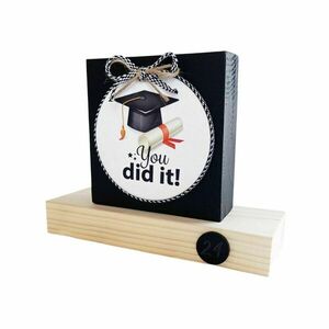 Δώρο αποφοίτησης επιτραπέζιο ξύλινο διακοσμητικό 12×12×4cm - διακοσμητικά, ξύλινα διακοσμητικά