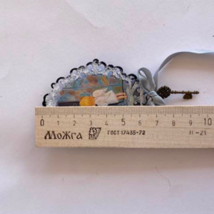ΞΥΛΙΝΗ ΚΑΡΦΙΤΣΑ-ΑΓΓΕΛΑΚΙ με τεχνικη μεταφορας εικονας 5χ7 εκ. με Μεταλλικό Κλειδί Μικρό - ξύλο, γυναικεία, χειροποίητα, αγγελάκι - 3