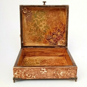 Χειροποίητο κουτί vintage με θέμα βιολί 9x20x17 - ξύλο, κουτί, οργάνωση & αποθήκευση - 5