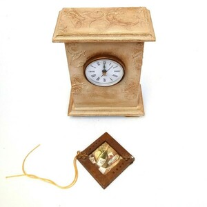 Ξύλινο ρολόι σε μπεζ αποχρώσεις 19x14x7 - ξύλο, κουτί, οργάνωση & αποθήκευση, επιτραπέζια - 2