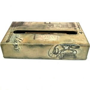 Κουτί λαδί για χαρτομάντηλα 6x27x14 - οργάνωση & αποθήκευση, μέταλλο - 2