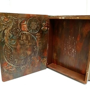 Ξύλινο διακοσμητικό κουτί σε καφέ χρώμα 31x27x6 - ξύλο, οργάνωση & αποθήκευση, ξύλινα διακοσμητικά - 4