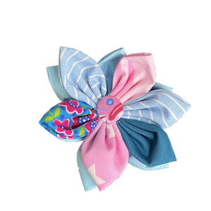 Κοκκαλάκι μαλλιών λουλούδι σε γαλάζιες και ροζ αποχρώσεις - ύφασμα, hair clips