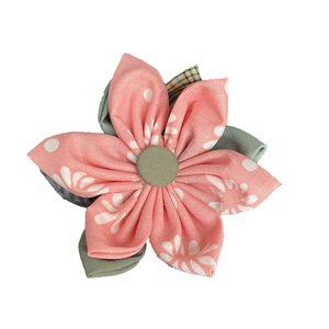 Κοκκαλάκι μαλλιών λουλούδι σε ροζ και λαδί αποχρώσεις - ύφασμα, hair clips