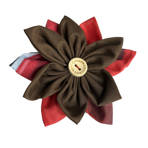 Κοκκαλάκι μαλλιών λουλούδι σε κόκκινες και καφέ αποχρώσεις - ύφασμα, hair clips