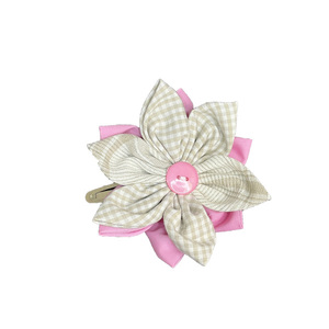 Κοκκαλάκι μαλλιών λουλούδι σε μπεζ και ροζ αποχρώσεις - ύφασμα, hair clips
