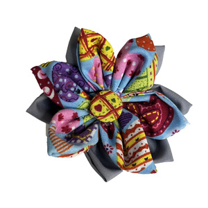 Κοκκαλάκι μαλλιών λουλούδι πολύχρωμο - ύφασμα, hair clips