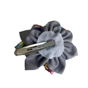 Κοκκαλάκι μαλλιών λουλούδι πολύχρωμο - ύφασμα, hair clips - 2