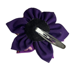 Κοκκαλάκι μαλλιών λουλούδι σε μωβ και ροζ αποχρώσεις - ύφασμα, hair clips - 2
