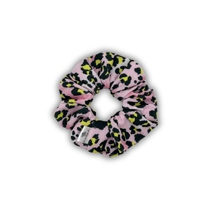 Neon leopard regular scrunchie - ύφασμα, για τα μαλλιά, λαστιχάκια μαλλιών
