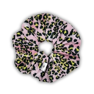 Neon leopard XL scrunchie - ύφασμα, για τα μαλλιά, λαστιχάκια μαλλιών, μεγάλα scrunchies