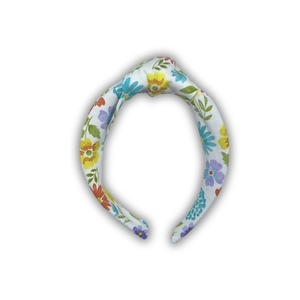 Pastel flowers knot hairband - ύφασμα, λουλούδια, φλοράλ, για τα μαλλιά, στέκες