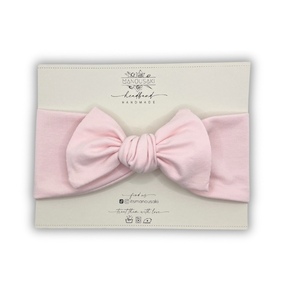 Soft pink baby bow headband - ύφασμα, βρεφικά, αξεσουάρ μωρού, κορδέλες μαλλιών - 2