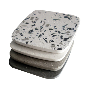 Σετ 4 Σουβέρ grey scale TERRAZZO από τσιμέντο 10cm X 10cm - σουβέρ, τσιμέντο, σετ δώρου, είδη σερβιρίσματος