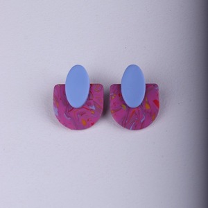 "Color Splash Party Earrings" - πηλός, ατσάλι